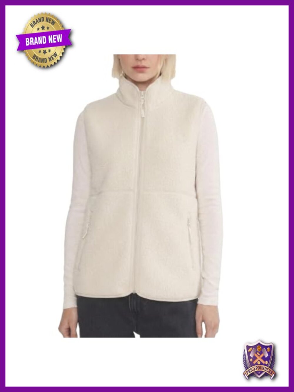 Fuzzy Fleece Vest Women Sherpa Zip Up Sleeveless Winter Gilet